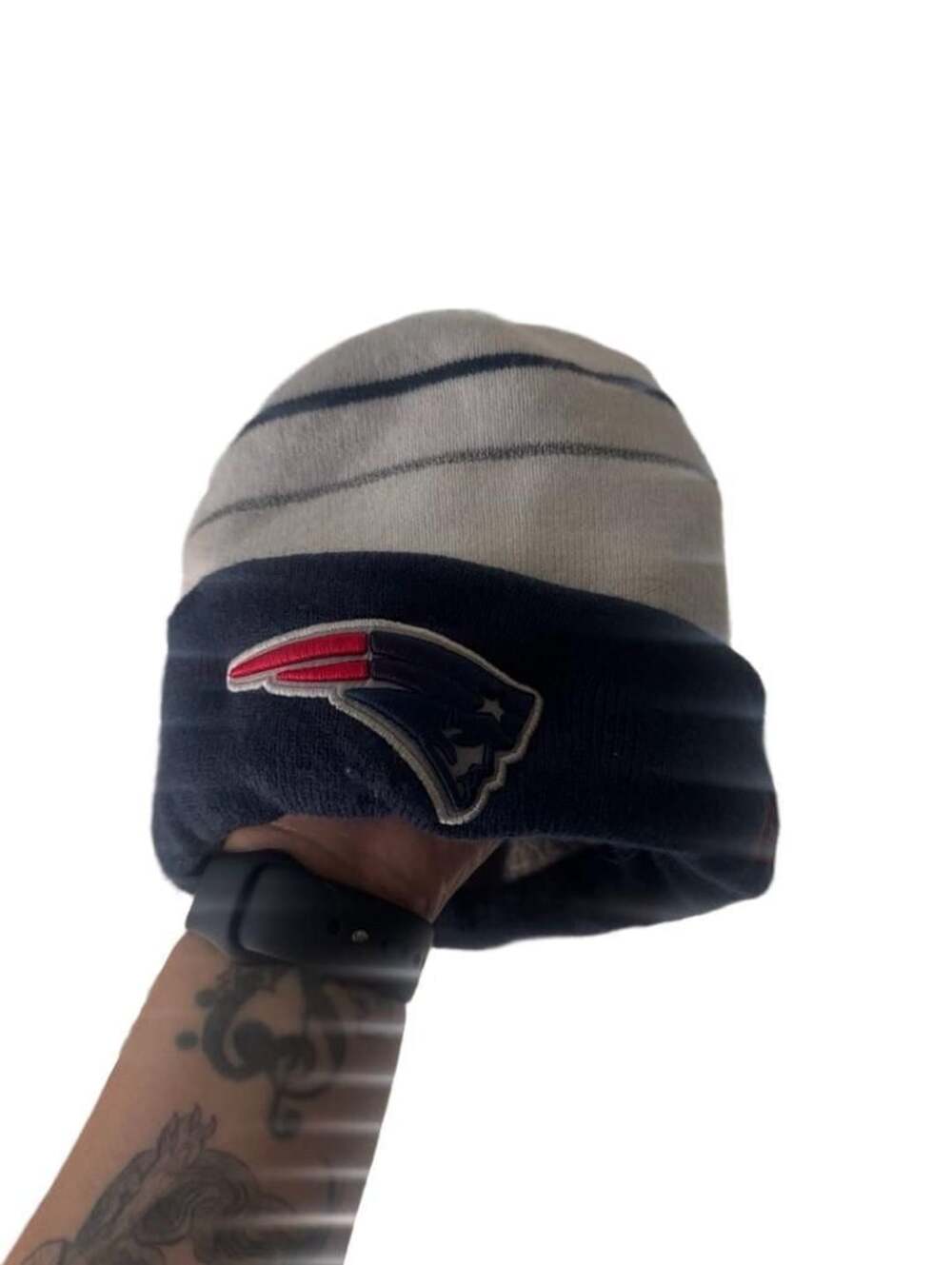 New Era New England Patriots NFL Lined Knit Beanie Hat with Pom